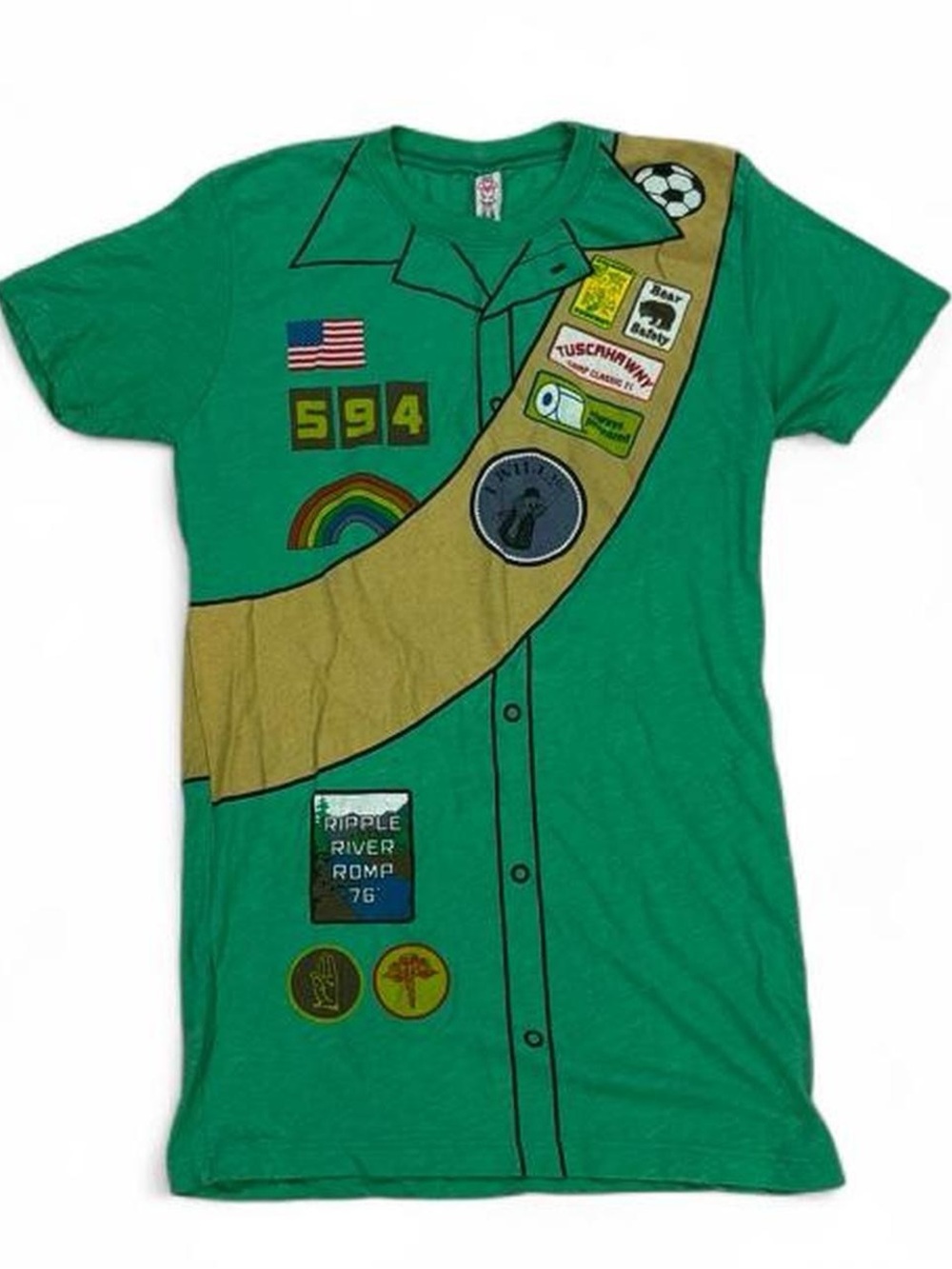 Y2K Urban Renewal Urban Outfitters Girl Scout Uniform Print T Shirt